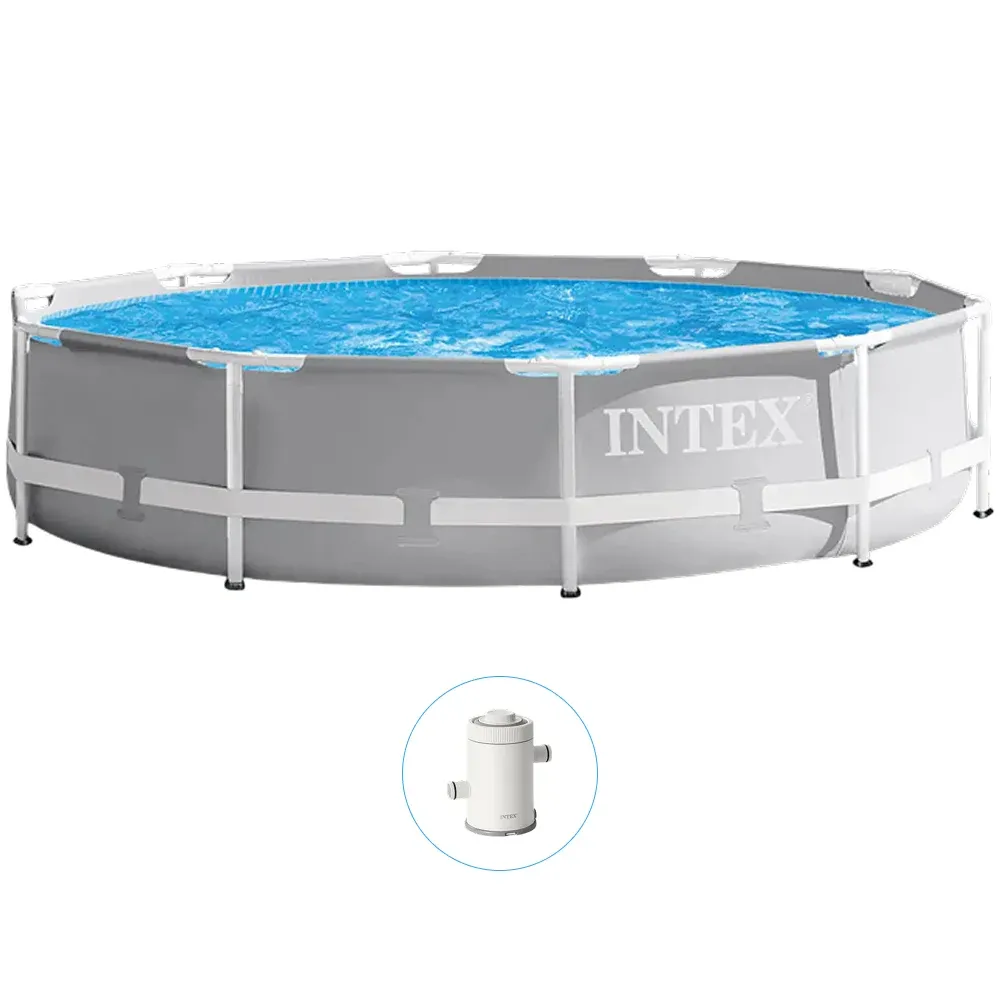 Piscină cu cadru metalic Prism Frame Premium 305×76 cm, 4485 L, cu pompă 1250 l/h, Intex (26702)