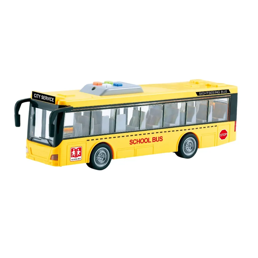 Школьный автобус с инерцией, светом и звуком – 1:16 – WY910A, Вэньи (19108)