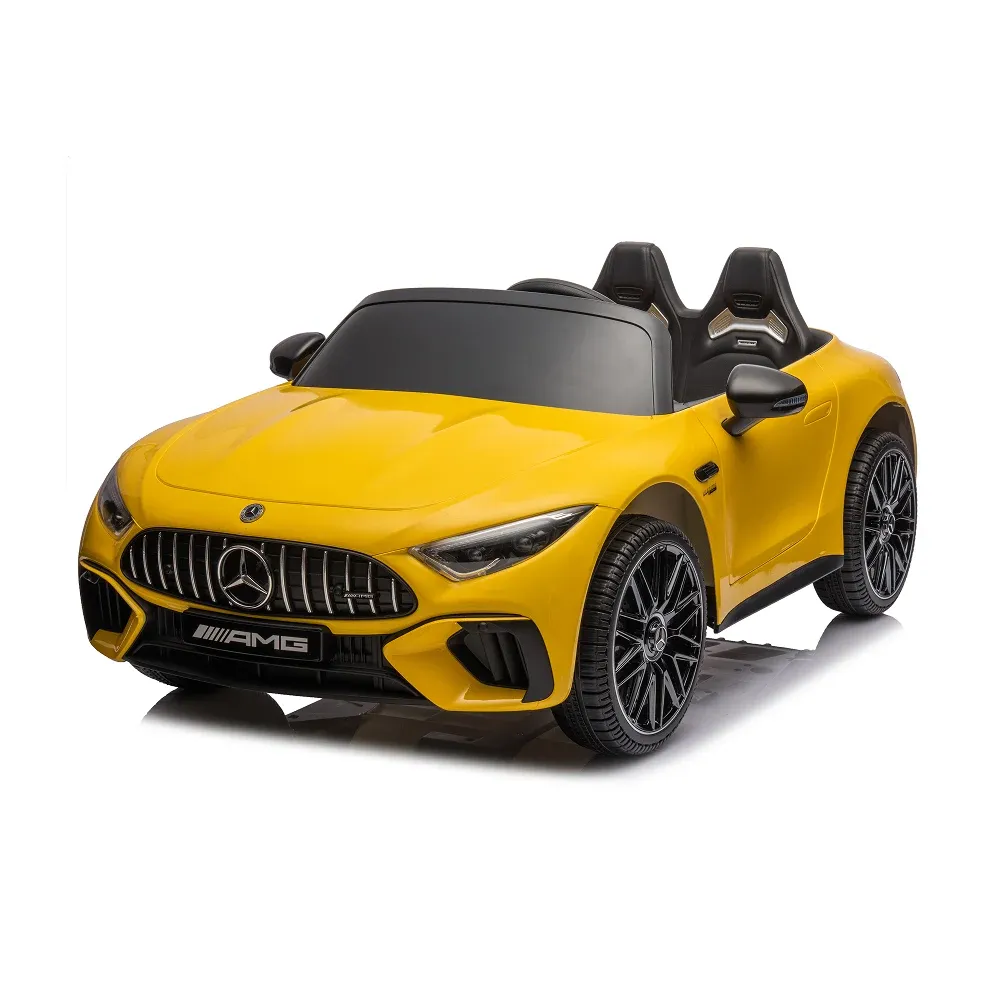 Mașină electrică Mercedes-Benz SL63 galben vopsită (69922)