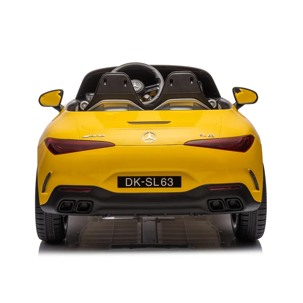 Mașină electrică Mercedes-Benz SL63 galben vopsită (69922)