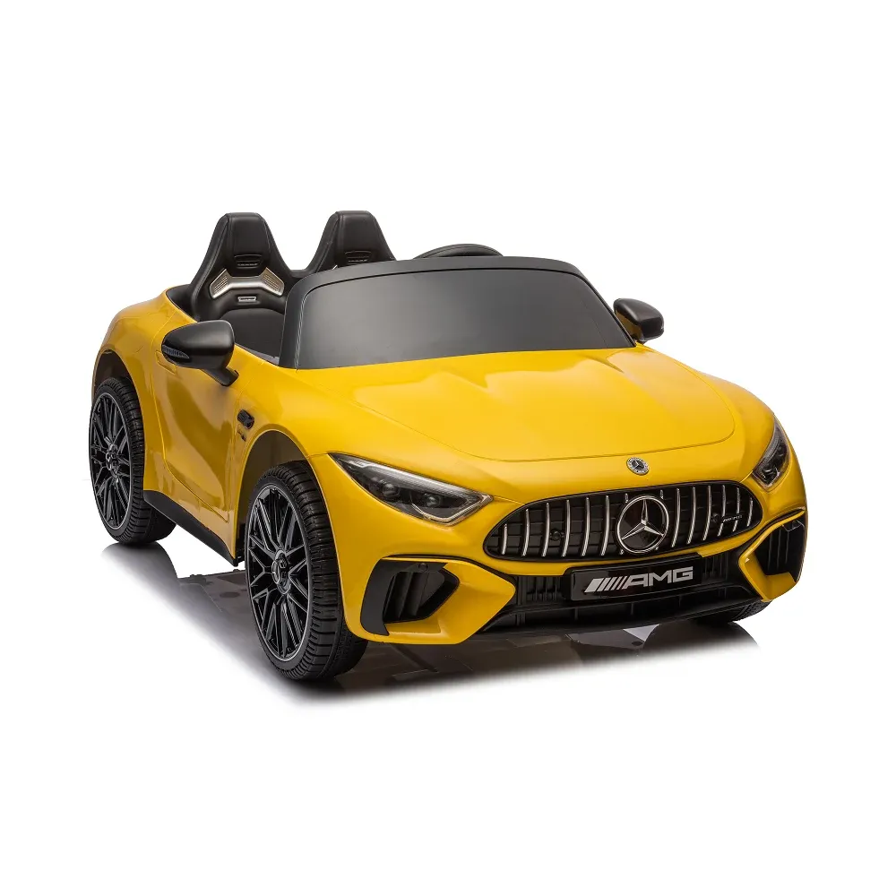 Mașină electrică Mercedes-Benz SL63 galben vopsită (69922)