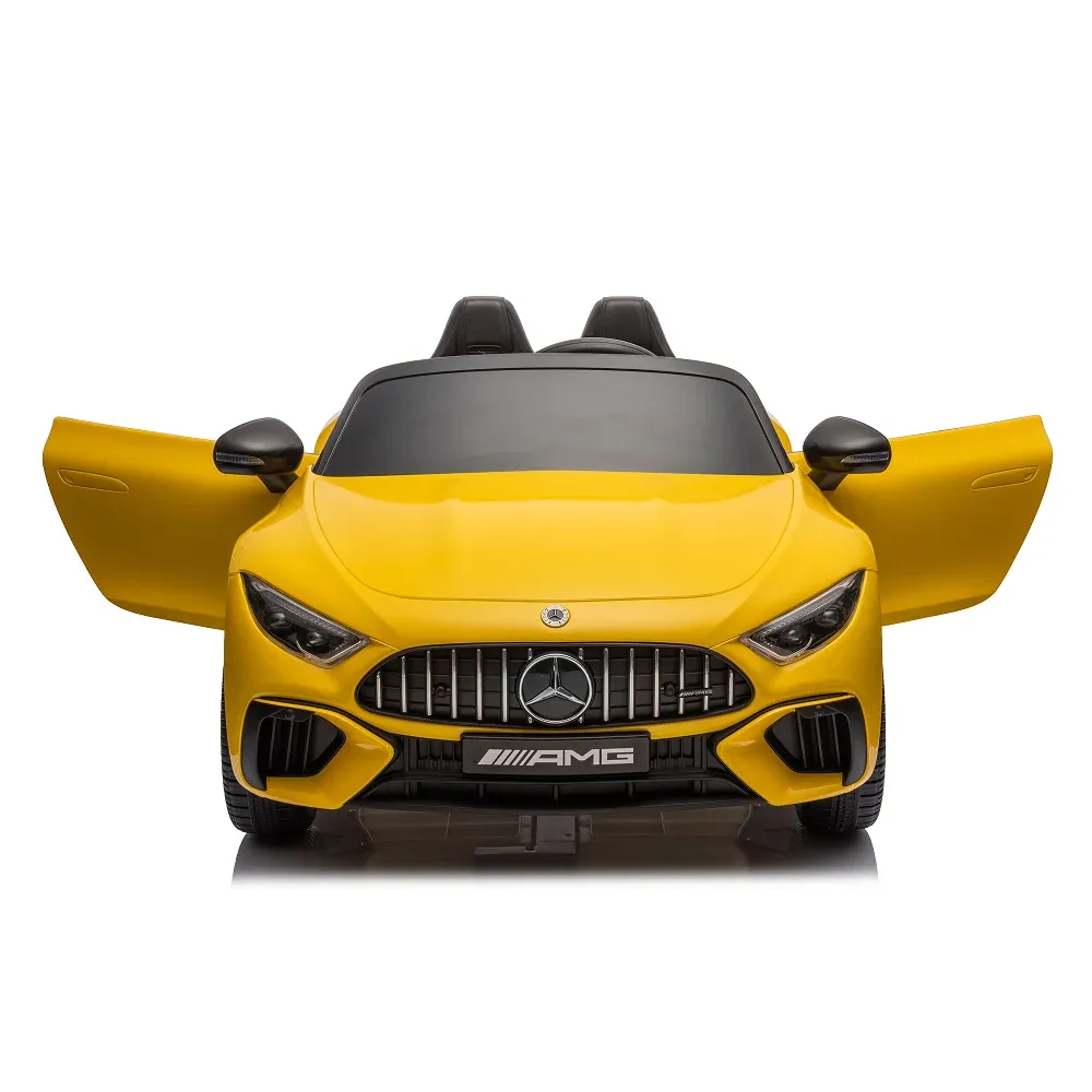 Mașină electrică Mercedes-Benz SL63 galben vopsită (69922)