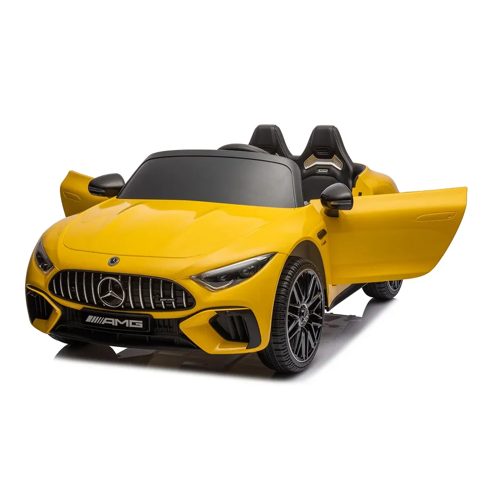 Mașină electrică Mercedes-Benz SL63 galben vopsită (69922)