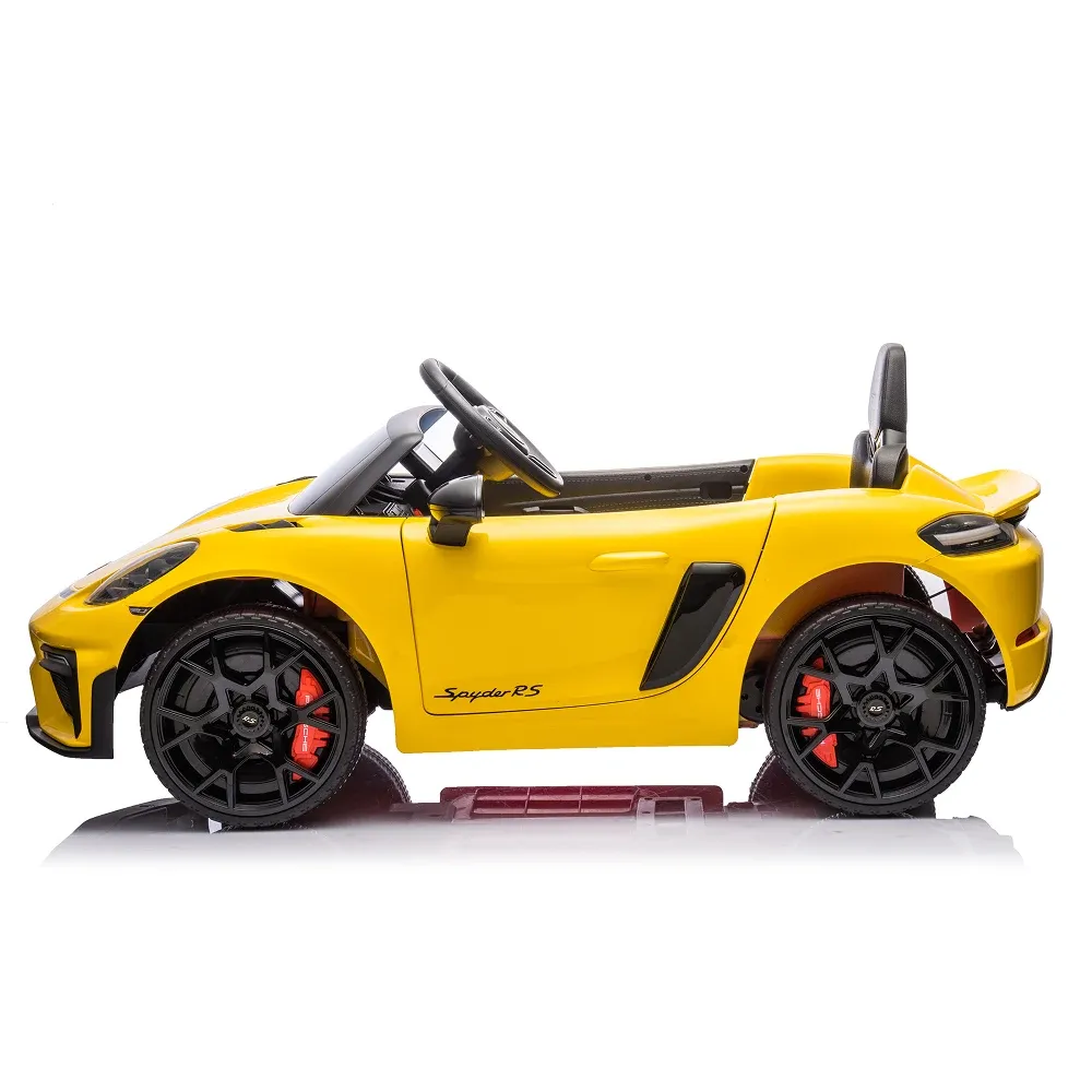 Mașină electrică Porsche 718 Spyder (P718 /4 galben)