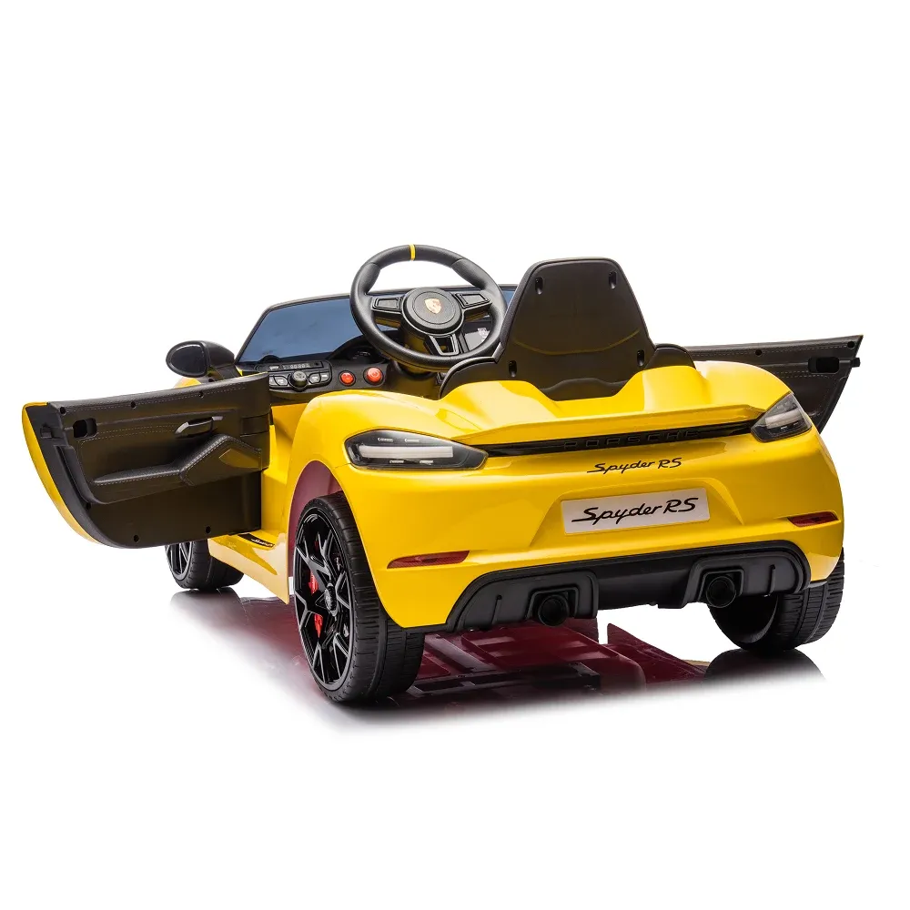 Mașină electrică Porsche 718 Spyder (P718 /4 galben)
