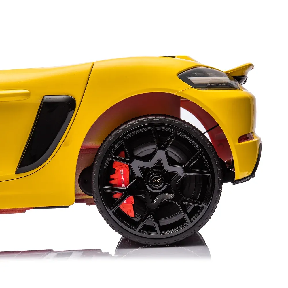 Mașină electrică Porsche 718 Spyder (P718 /4 galben)