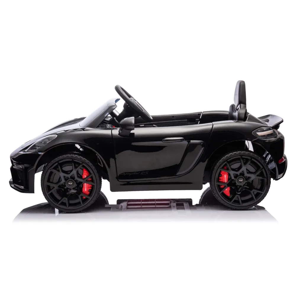 Mașină electrică Porsche 718 Spyder (P718 /2 neagra)