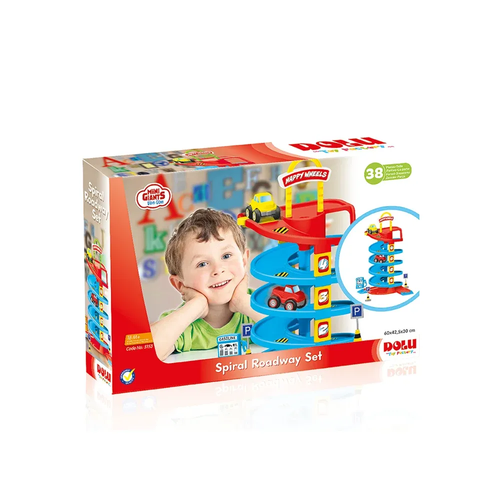 Set parcare auto cu pistă spiralată și mașinuțe, Dolu (5153)