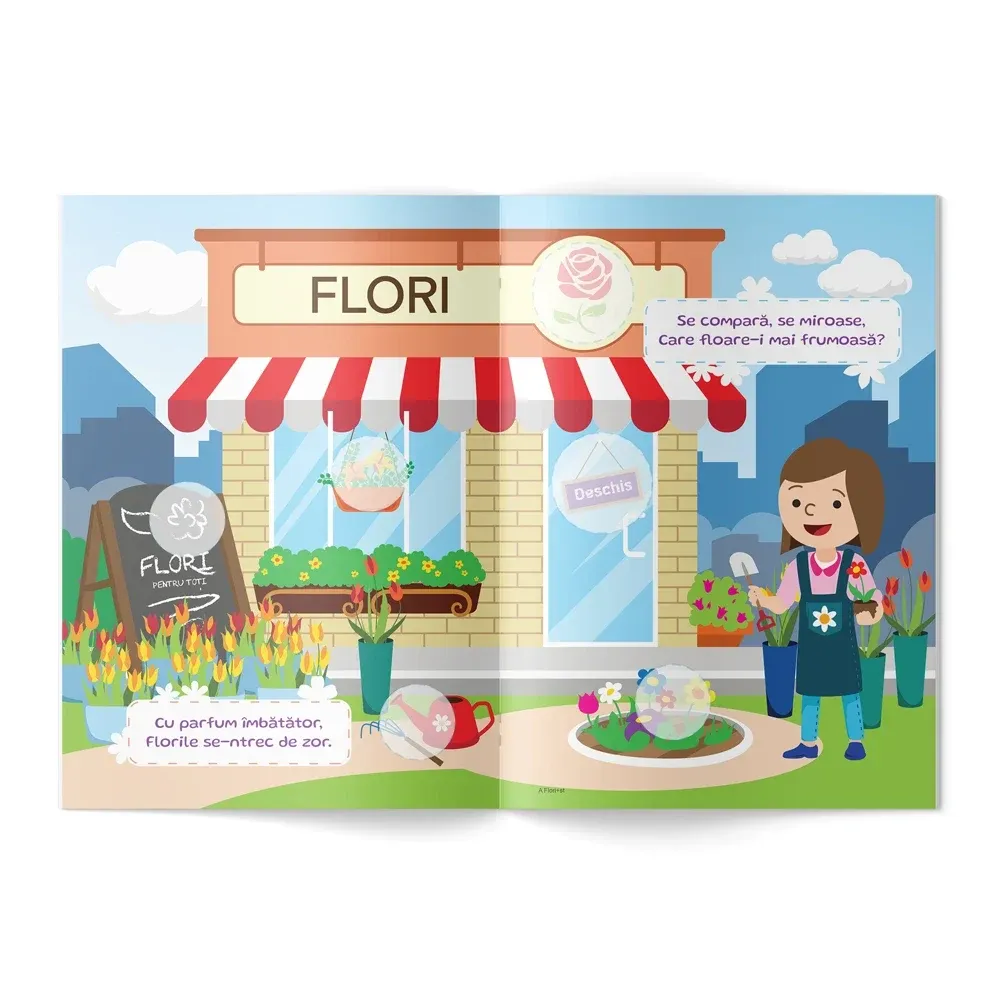 Carte cu autocolante. Flori (60643)