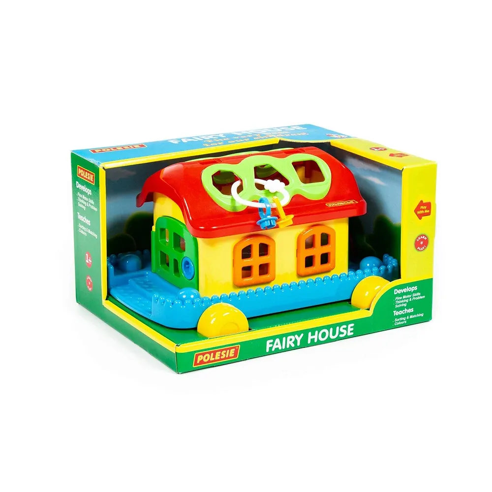 Căsuță educativă cu sorter de forme, pe roți, Polesie (70999)