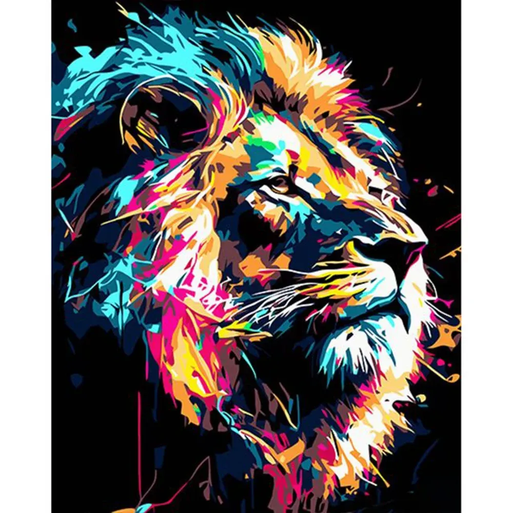 Pictură pe numere Leu puternic, 40×50 cm, Strateg (69762)