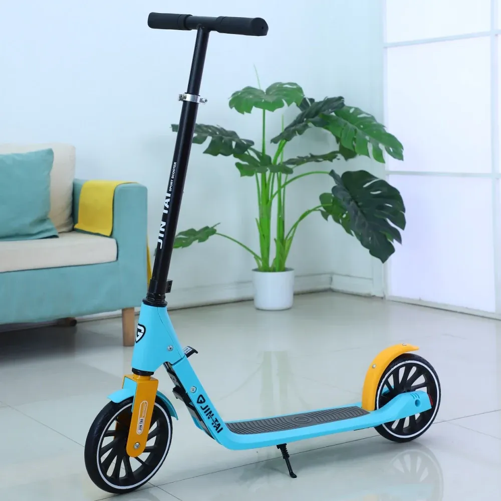 Trotinetă pentru copii cu 2 roți, ghidon reglabil și frână de picior, albastru, RTM Scooter (66992)
