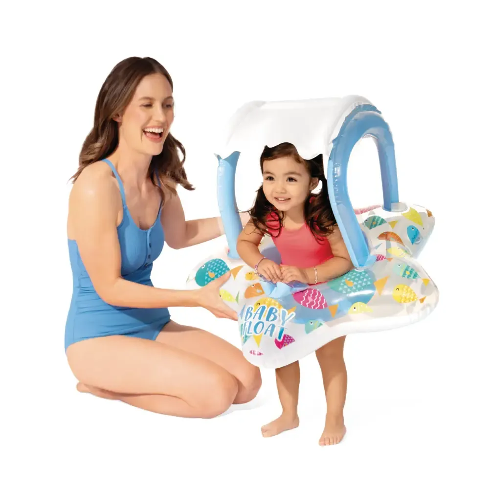 Colac gonflabil cu scaun și baldachin, 81×79 cm, max. 15 kg, 2 culori, 1–2 ani, Intex (56573)