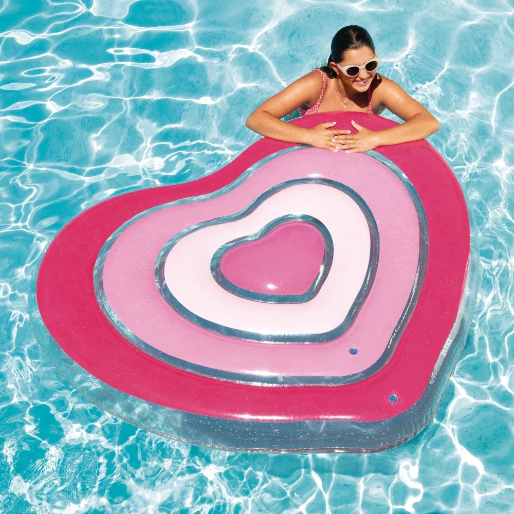 Plută gonflabilă Inimă, 155×135×25 cm, max. 100 kg, Intex (58727)