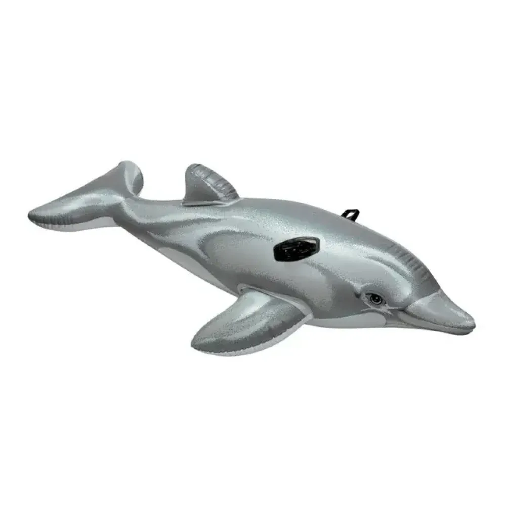 Plută gonflabilă Delfin cu mânere 201×76 cm, 3+ ani, Intex (58539)