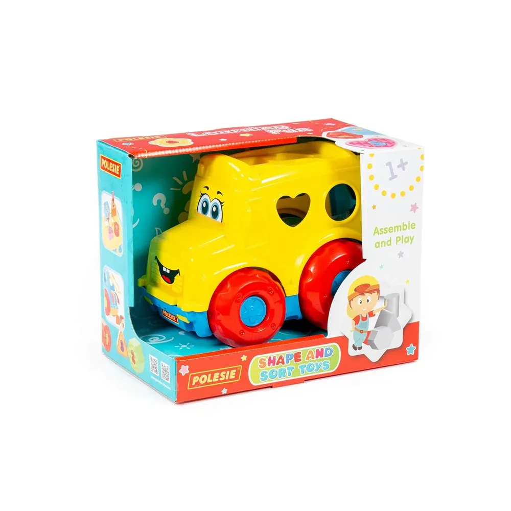 Autobuz educativ cu sorter de forme (în cutie), Polesie (89113)
