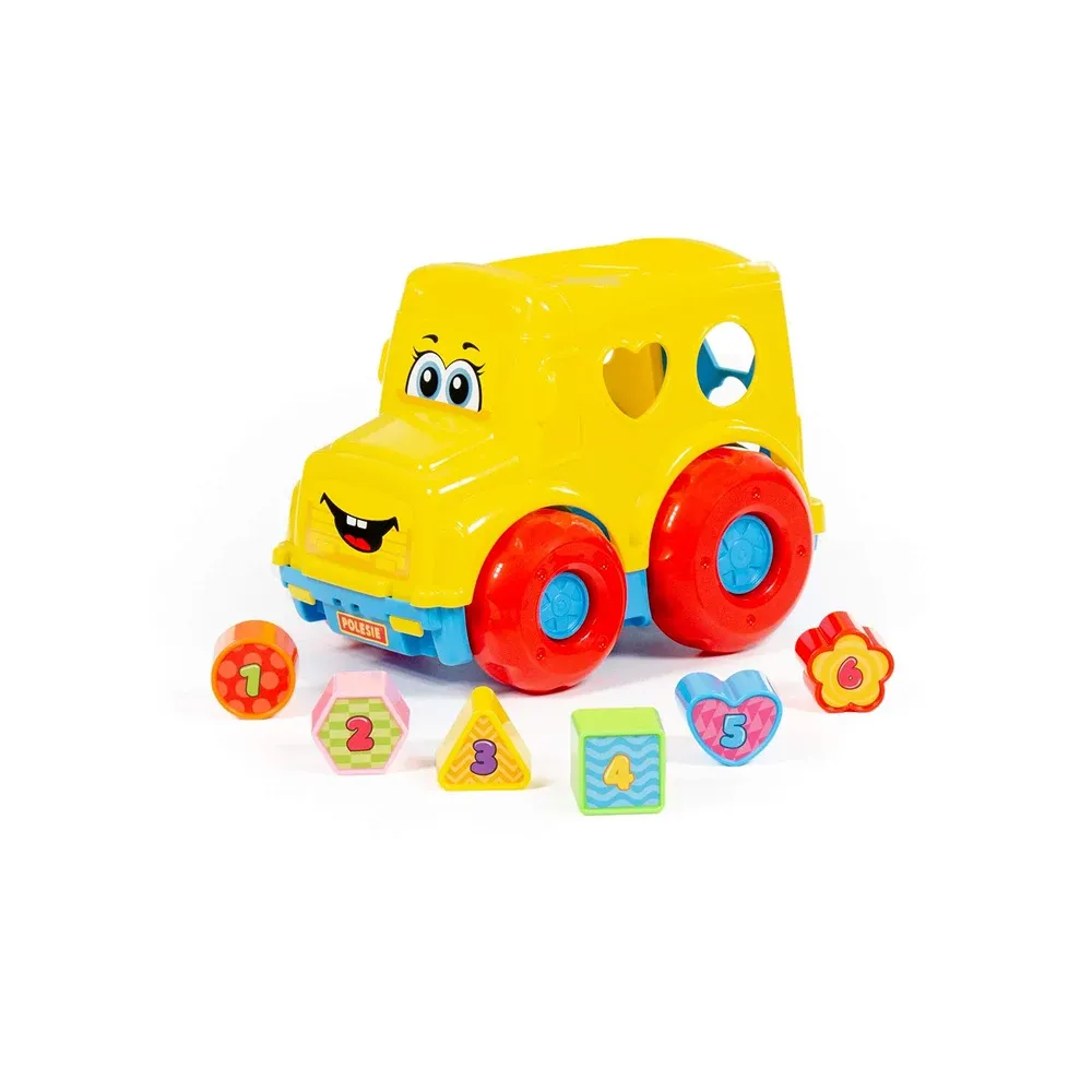 Autobuz educativ cu sorter de forme (în cutie), Polesie (89113)