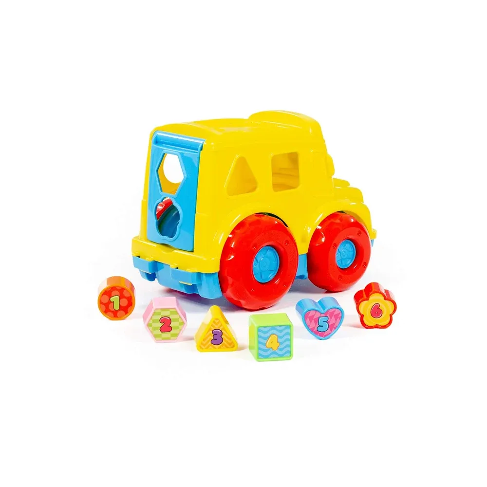 Autobuz educativ cu sorter de forme (în cutie), Polesie (89113)