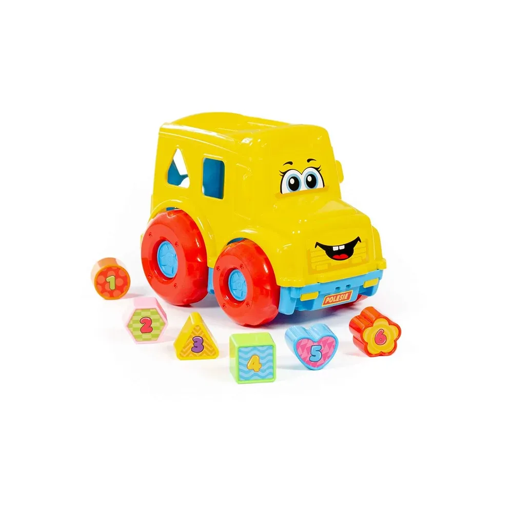 Autobuz educativ cu sorter de forme (în cutie), Polesie (89113)