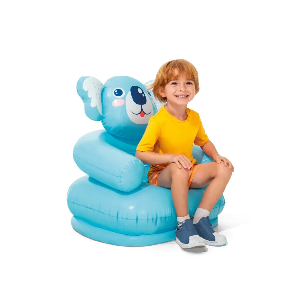 Fotoliu gonflabil Happy Animal, 65×64×74 cm, max. 35 kg, 2 modele, 3–8 ani, Intex (68556)