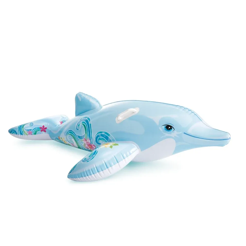 Plută gonflabilă Delfin cu mânere, 175×66 cm, max. 40 kg, 3+ ani, Intex (58535)