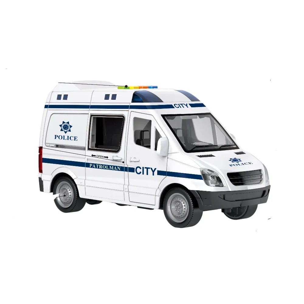 Ambulanță cu inerție, lumini și sunete – 1:16 – WY590F ,Wenyi (65907)