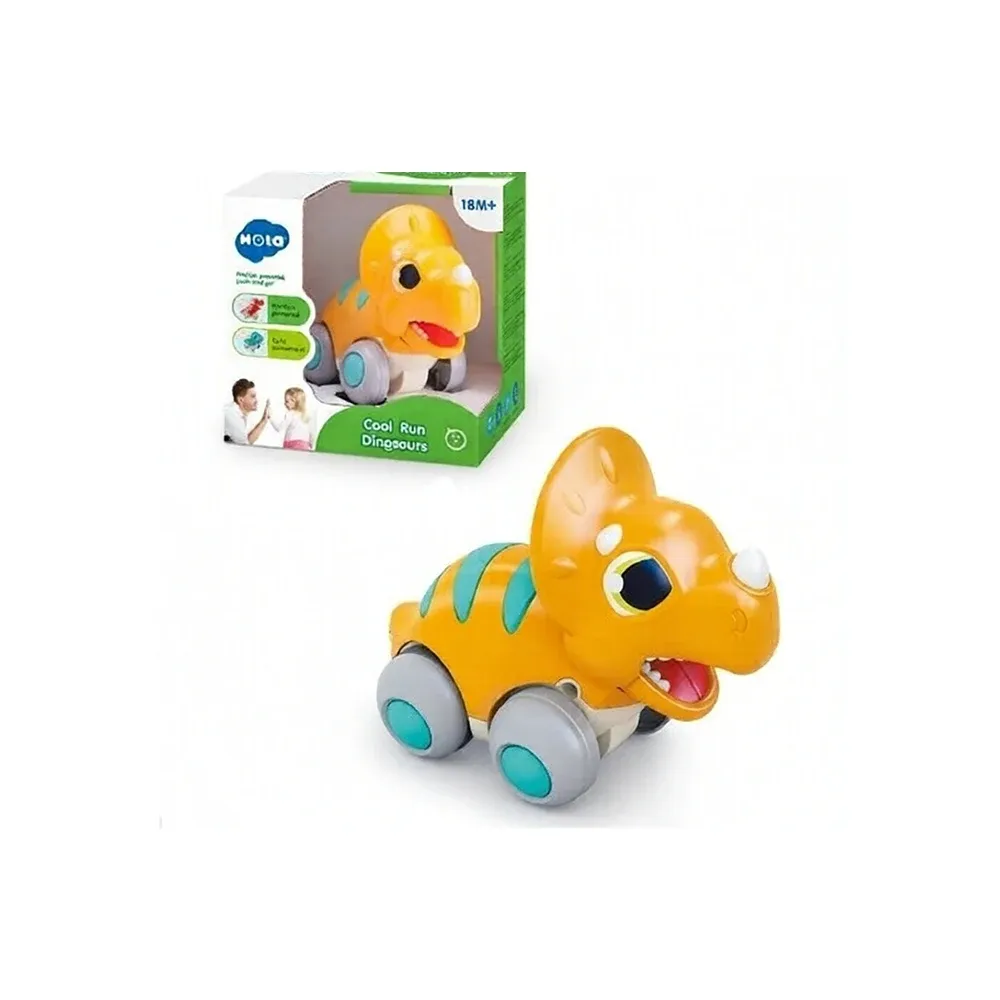 Инерционная игрушка динозавр - трицератопс, Hola E7968D (02877)
