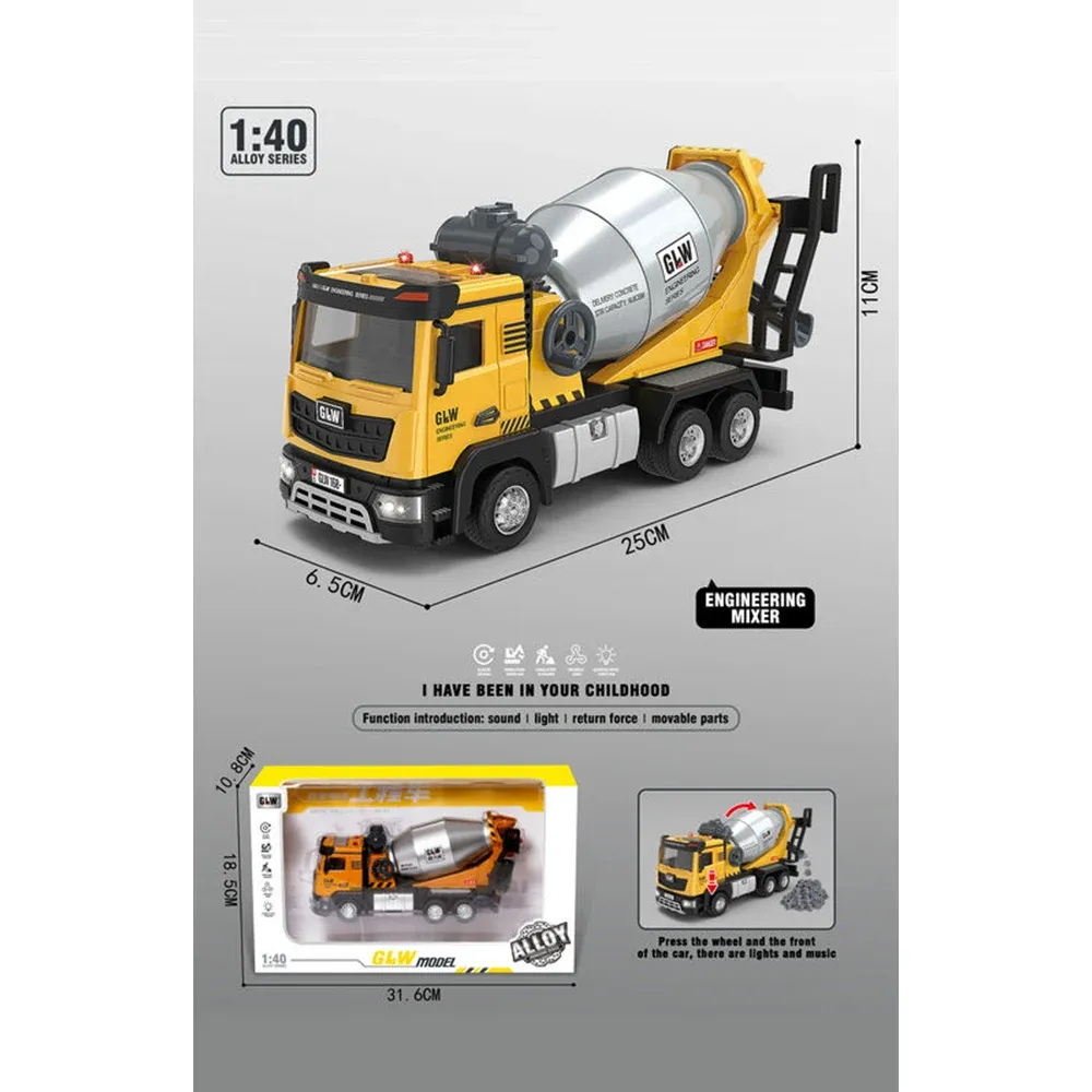 Betoniera din metal cu inertie,cu sunete si lumini (96742)