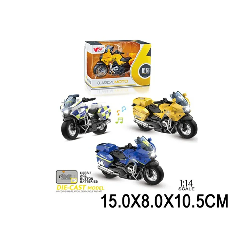Motocicletă din metal cu sunete și lumini (12329)
