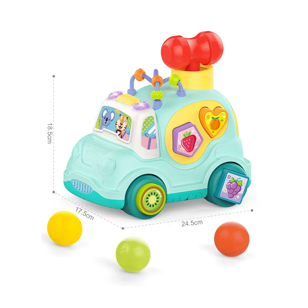 Mașinuță educativă muzicală cu sorter de forme, Huanger HE0547 (18134)