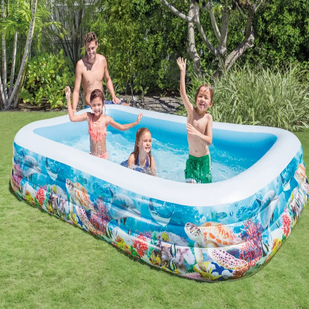 Piscină gonflabilă pentru copii Sea Life Swim Center, 305×183×56 cm, 1050 L, 6+ ani, Intex (58485)