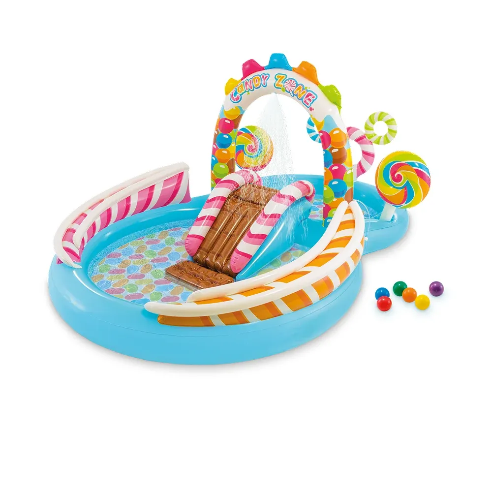 Надувной игровой центр Candy Zone, 295×191×130 см, 206 л, макс. 81 кг, 2+ года, Intex (57149)