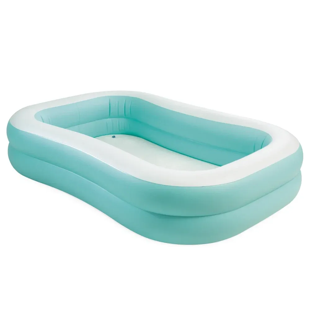 Надувной детский бассейн Swim Center Family Aqua, 229×147×46 см, 600 л, 3+ года, Intex (57181)