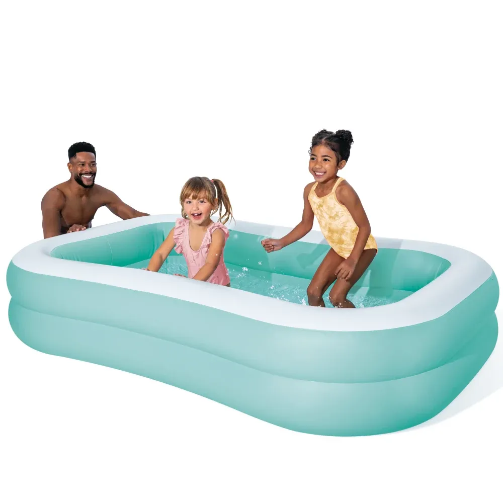 Надувной детский бассейн Swim Center Family Aqua, 229×147×46 см, 600 л, 3+ года, Intex (57181)