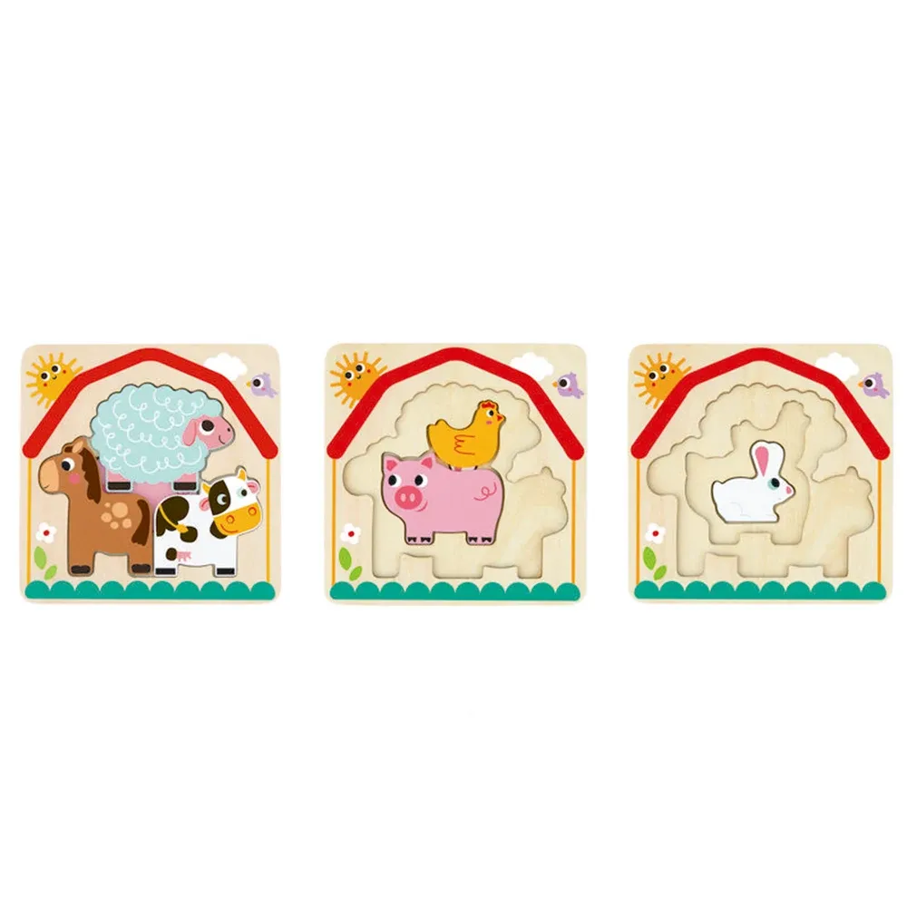 Puzzle din lemn stratificat „Animalele de casa” TH623 (72851)