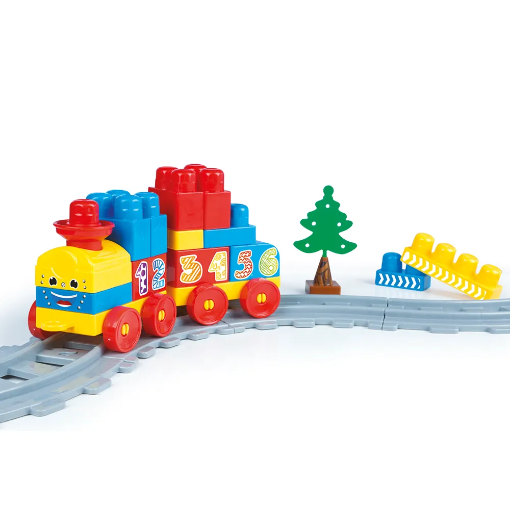 Set tren cu șină și blocuri de construcție 36 piese, Dolu (5080)