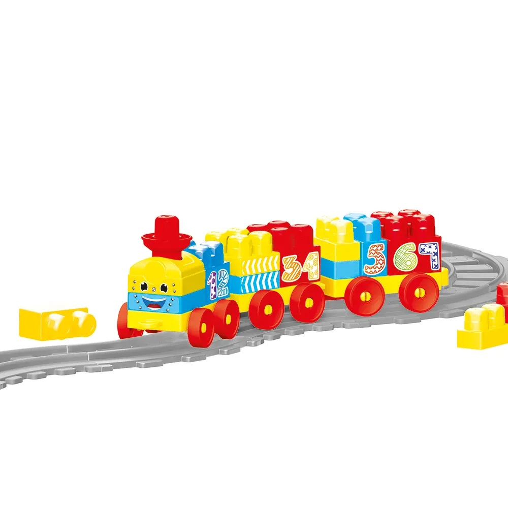 Set tren cu șină și blocuri de construcție 58 piese, Dolu (5081)