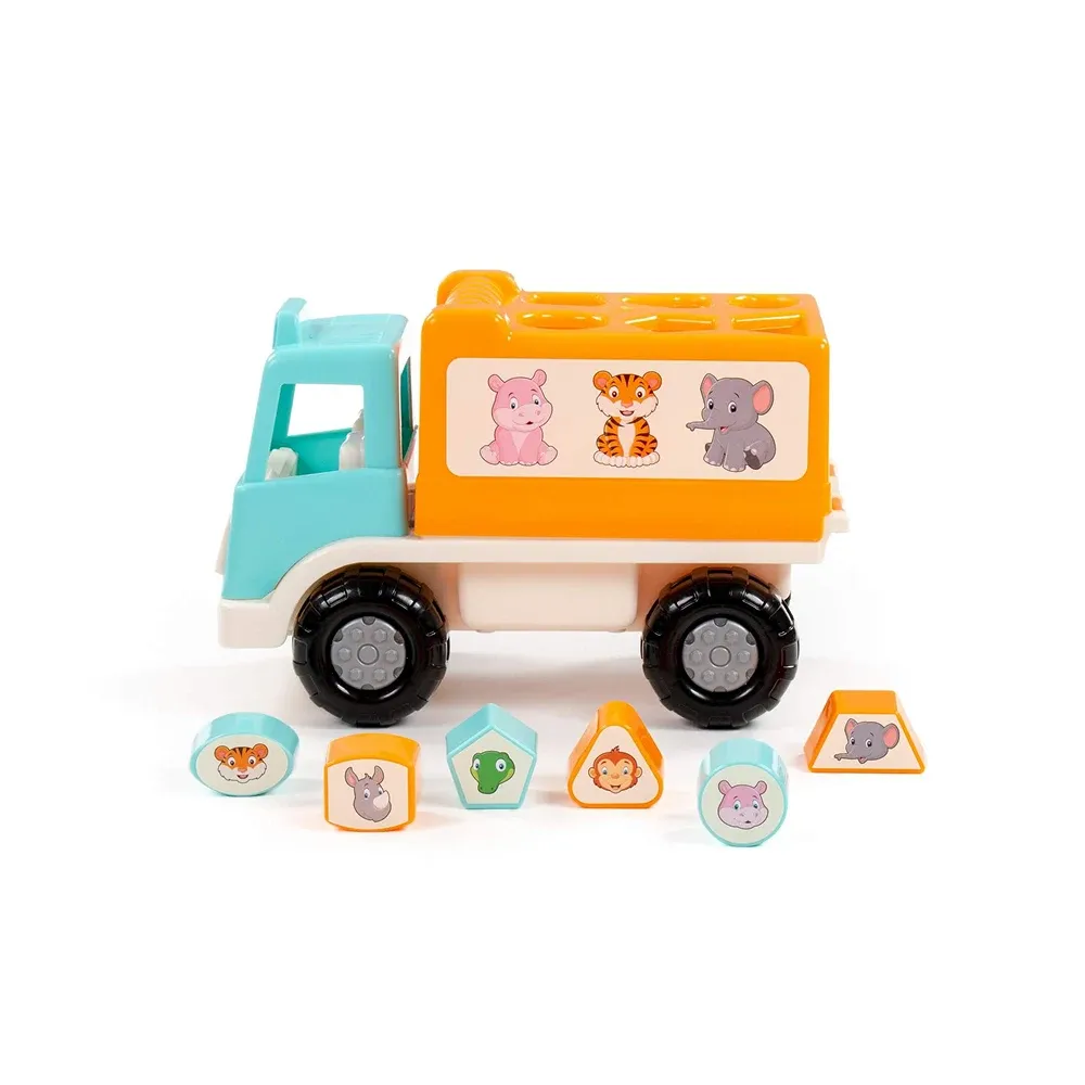 Camion interactiv Safari cu sorter de forme și animale, Polesie (90287)