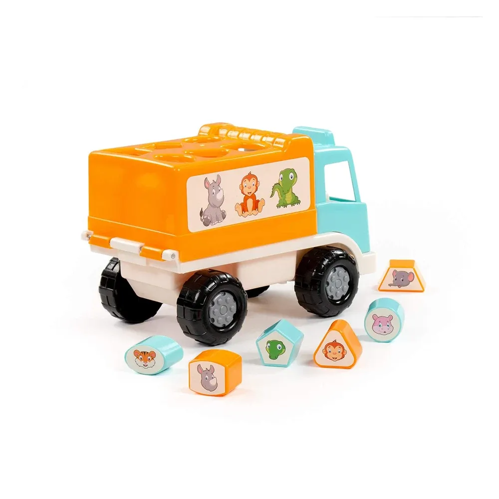 Camion interactiv Safari cu sorter de forme și animale, Polesie (90287)