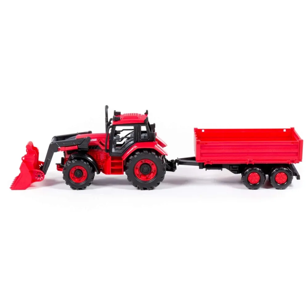 Tractor Belarus cu inerție, cupă frontală și remorcă, Polesie (91871)