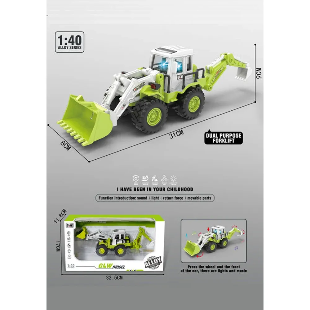 Tractor din metal cu muz/lum. (96667)