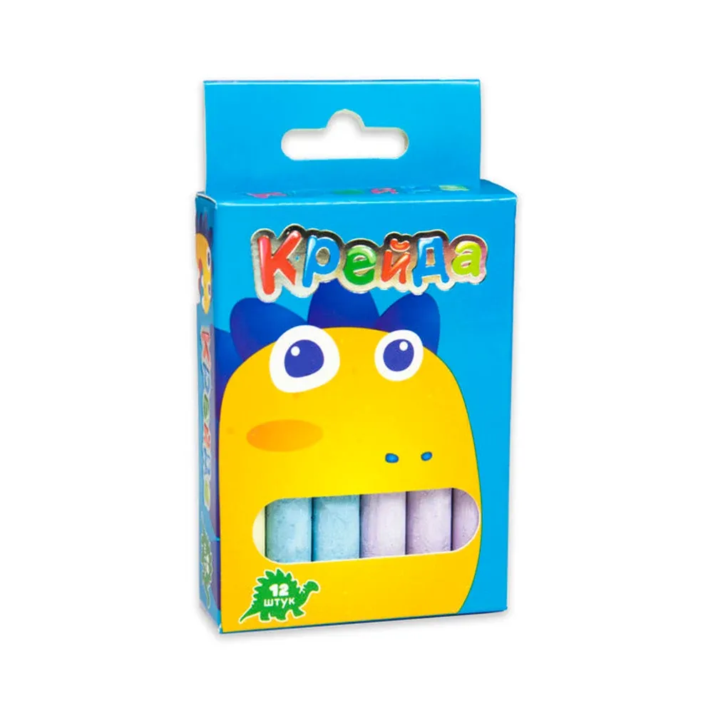 Cretă colorată rotundă, 12 bucăți, Strateg (50121)