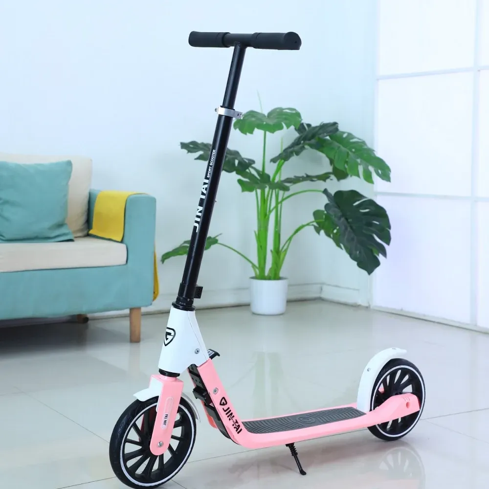 Trotinetă pentru copii cu 2 roți, ghidon reglabil și frână de picior, roz, RTM Scooter (66990)