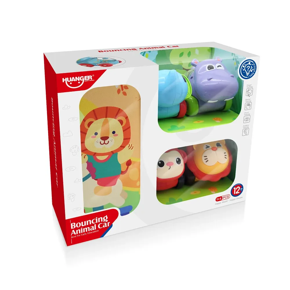 Set de mașinuțe cu animale și biluțe, cu sac de depozitare, Huanger HE8069 (18318)