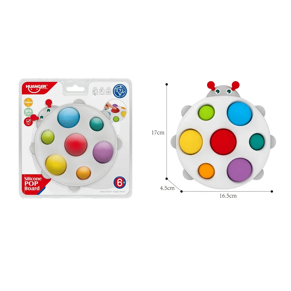 Jucărie senzorială tip pop-it din silicon – broscuță țestoasă, Huanger HE0191 (18172)