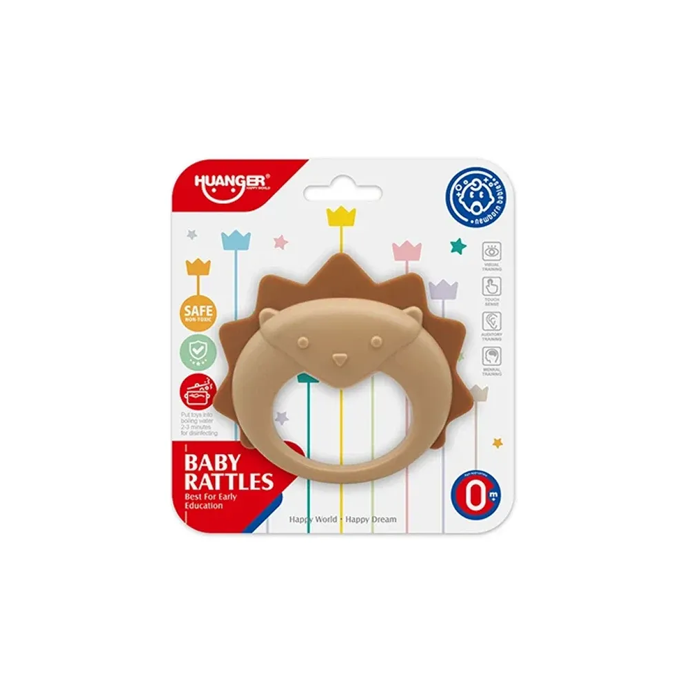 Jucărie de dentiție cu zornăitoare – leu, Huanger HE0102 (18516)