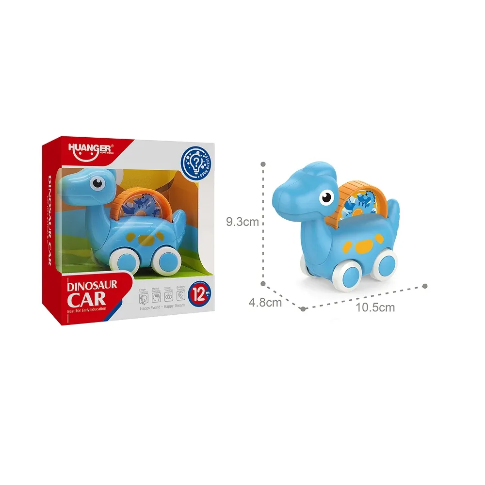 Mașinuță dinozaur cu inerție – albastră, Huanger HE8007 (18561)