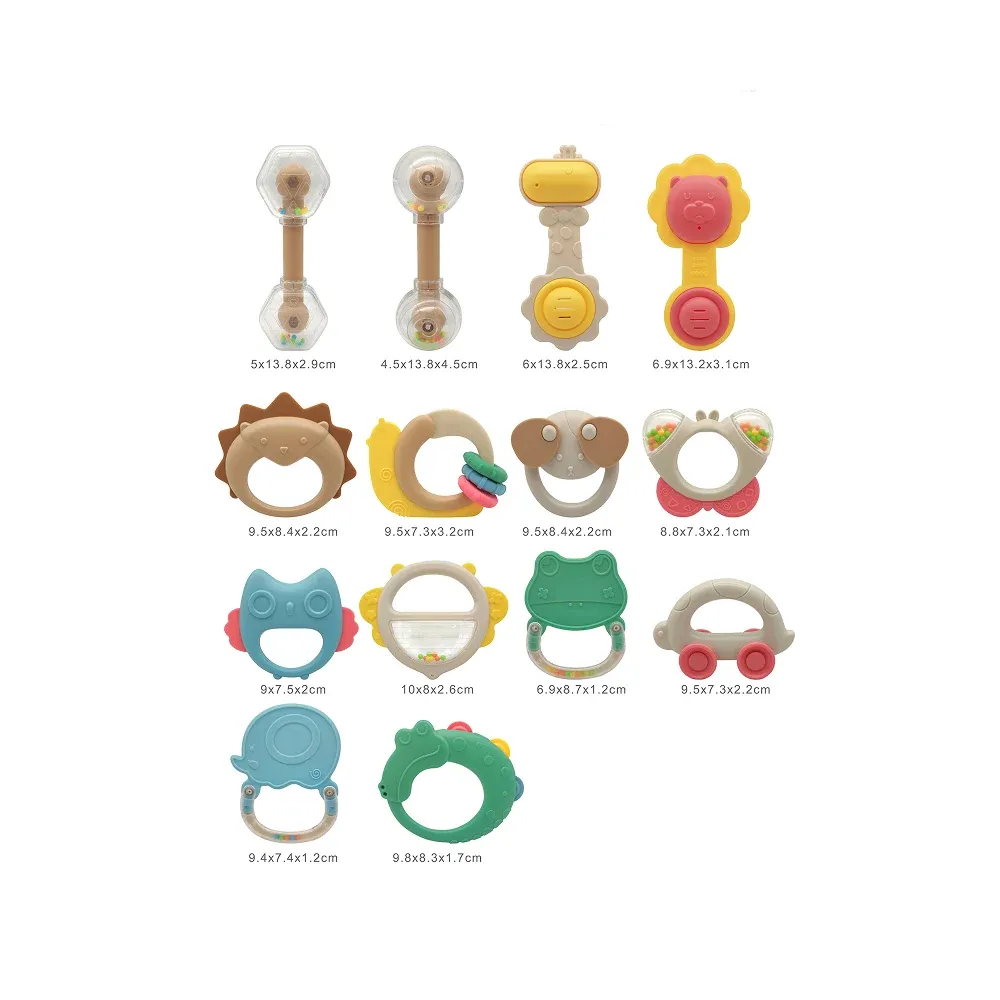 Set de 14 zornăitoare senzoriale cu cutie de depozitare, Huanger HE0105 (18684)