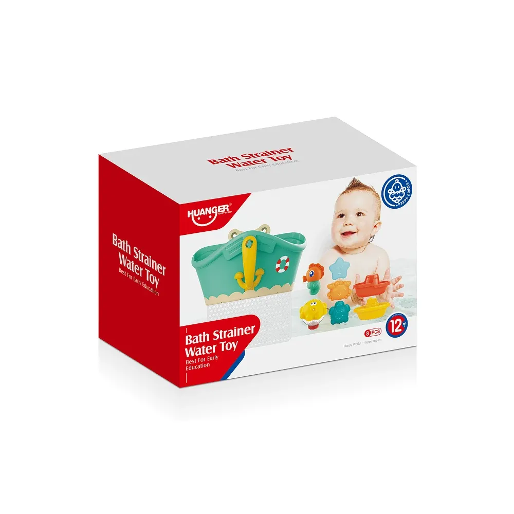 Huanger HE0271 Набор игрушек для купания в виде лодки с животными и корзиной для хранения (19018)