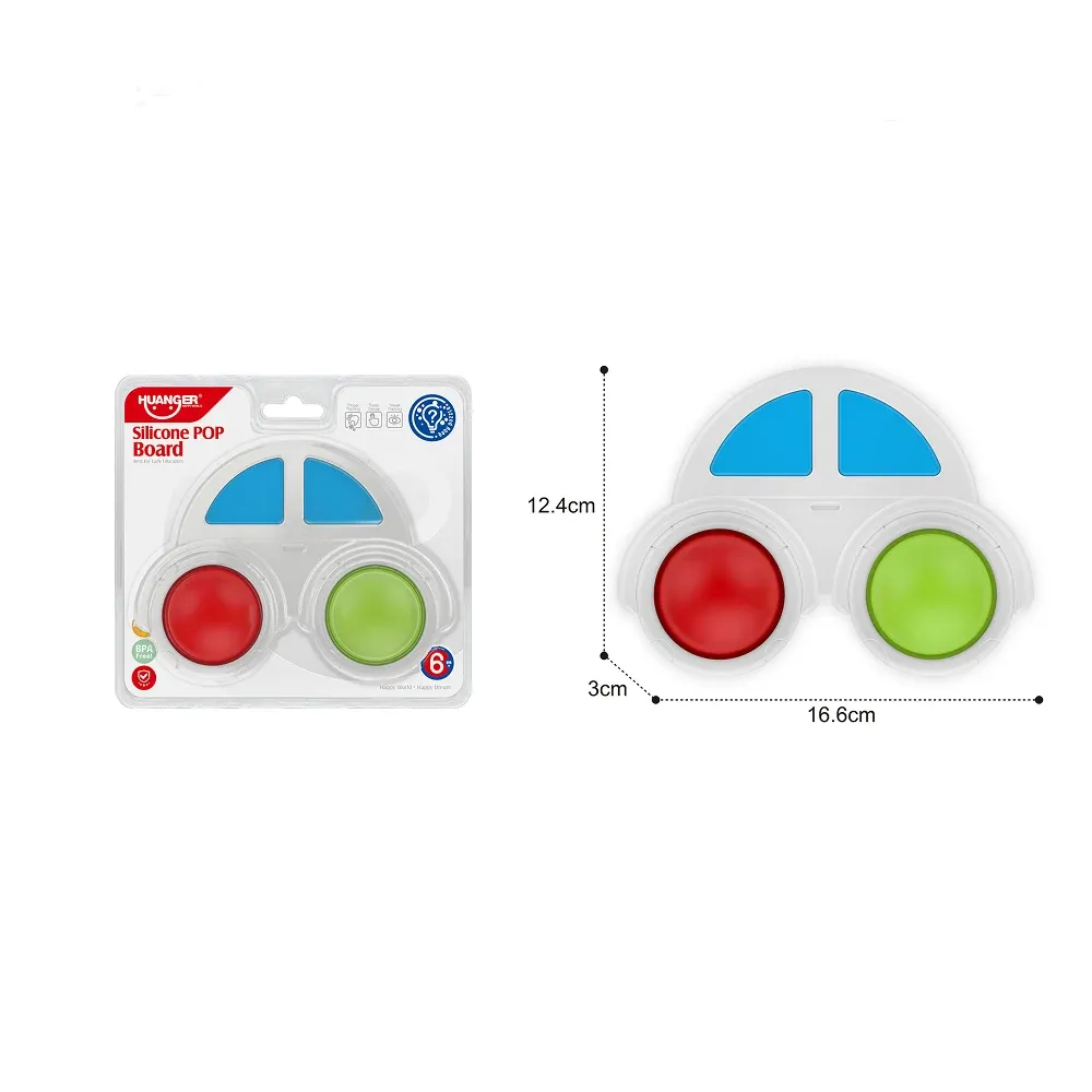 Jucărie senzorială tip pop-it din silicon – mașinuță, Huanger HE0144 (18202)